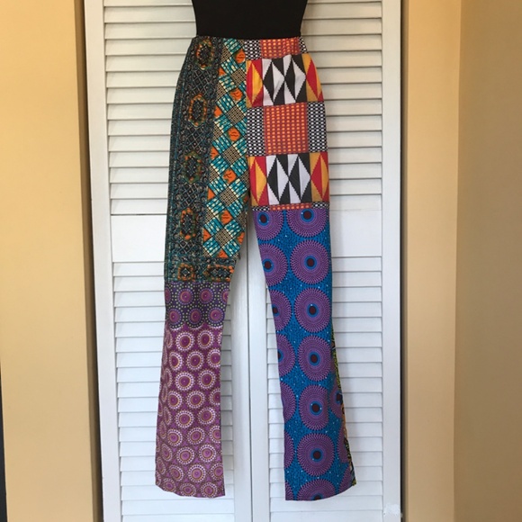 African Print Colourful Pants- Pockets! NWOT 3/$19 - Picture 2 of 11